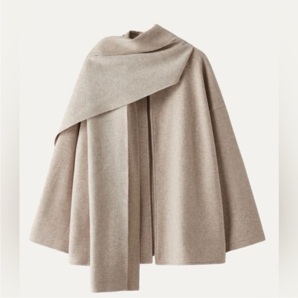 OGL SCARF COAT TAN - Picture 2 of 2